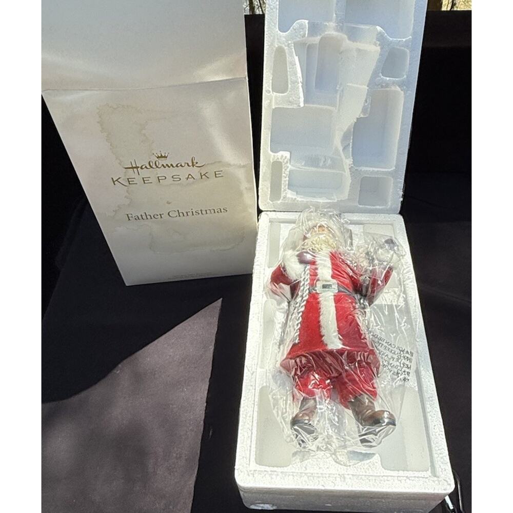 Rare Hallmark Father Christmas Santa Claus Table Decoration Large 12" NIB!